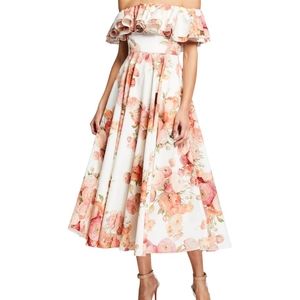 Beautiful Giambattista Valli Floral Off-shoulder Dress- Size 2